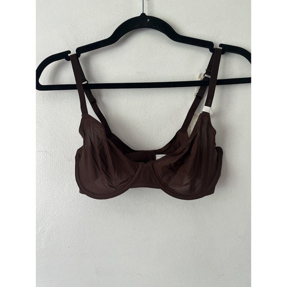 aerie Other - NWT Aerie Smoothez Brown Microfiber Mesh Unlined Underwire Full Coverage Bra 34C